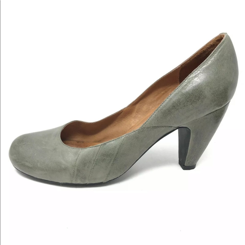 Miz Mooz Classic Heels Pumps Green Round Toe 10